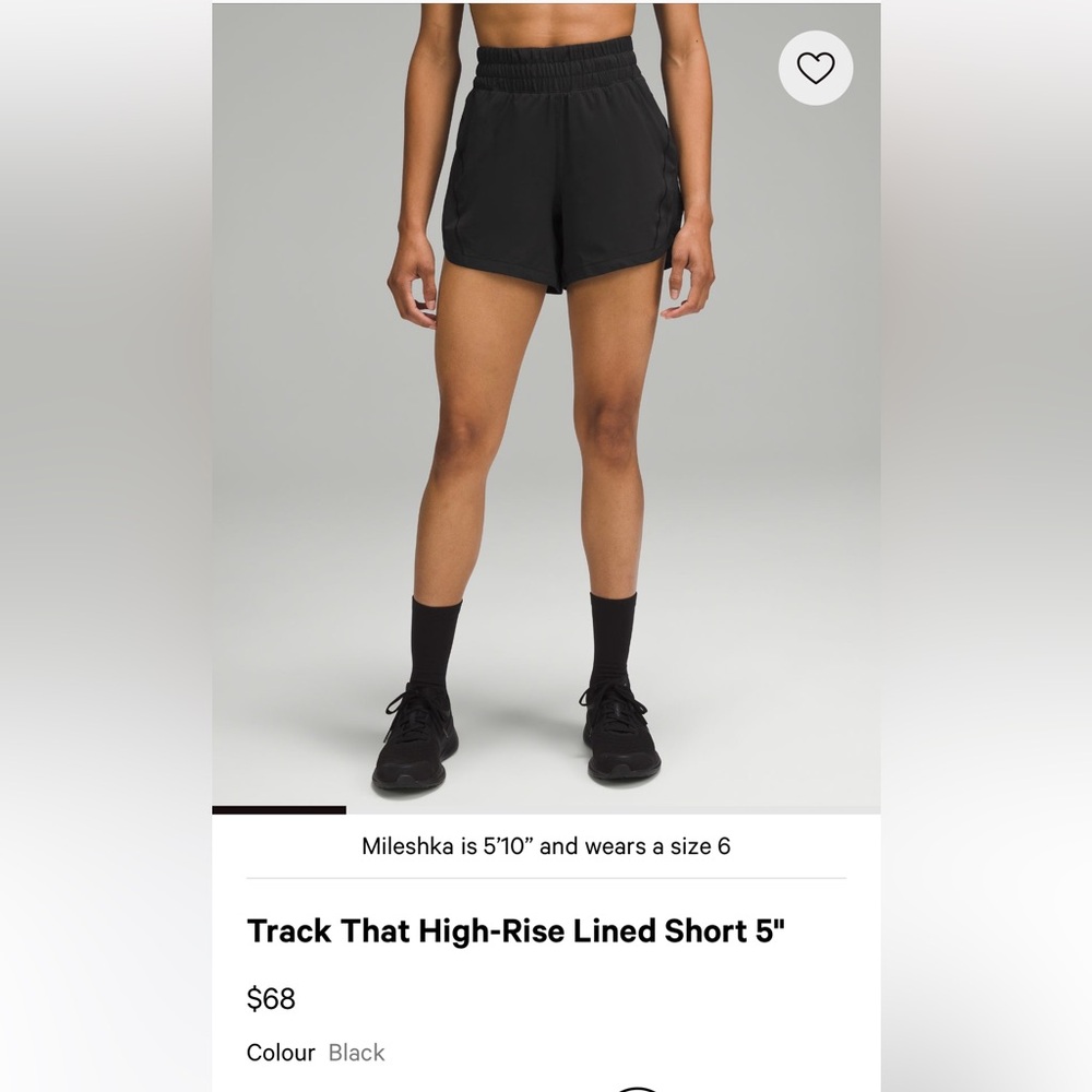Lululemon track that high rise 5 inch shorts